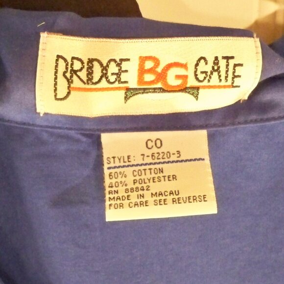 2 Bridge Gate, Black, Blue Button Up Shirt/Vests - Picture 4 of 8